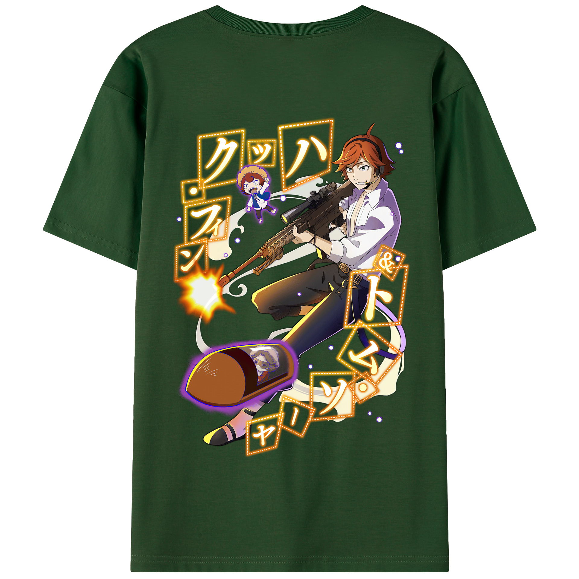 （画像用） 文豪ストレイドッグス Bungo Stray Dogs 綿100％半袖Tシャツ（背面プリント）